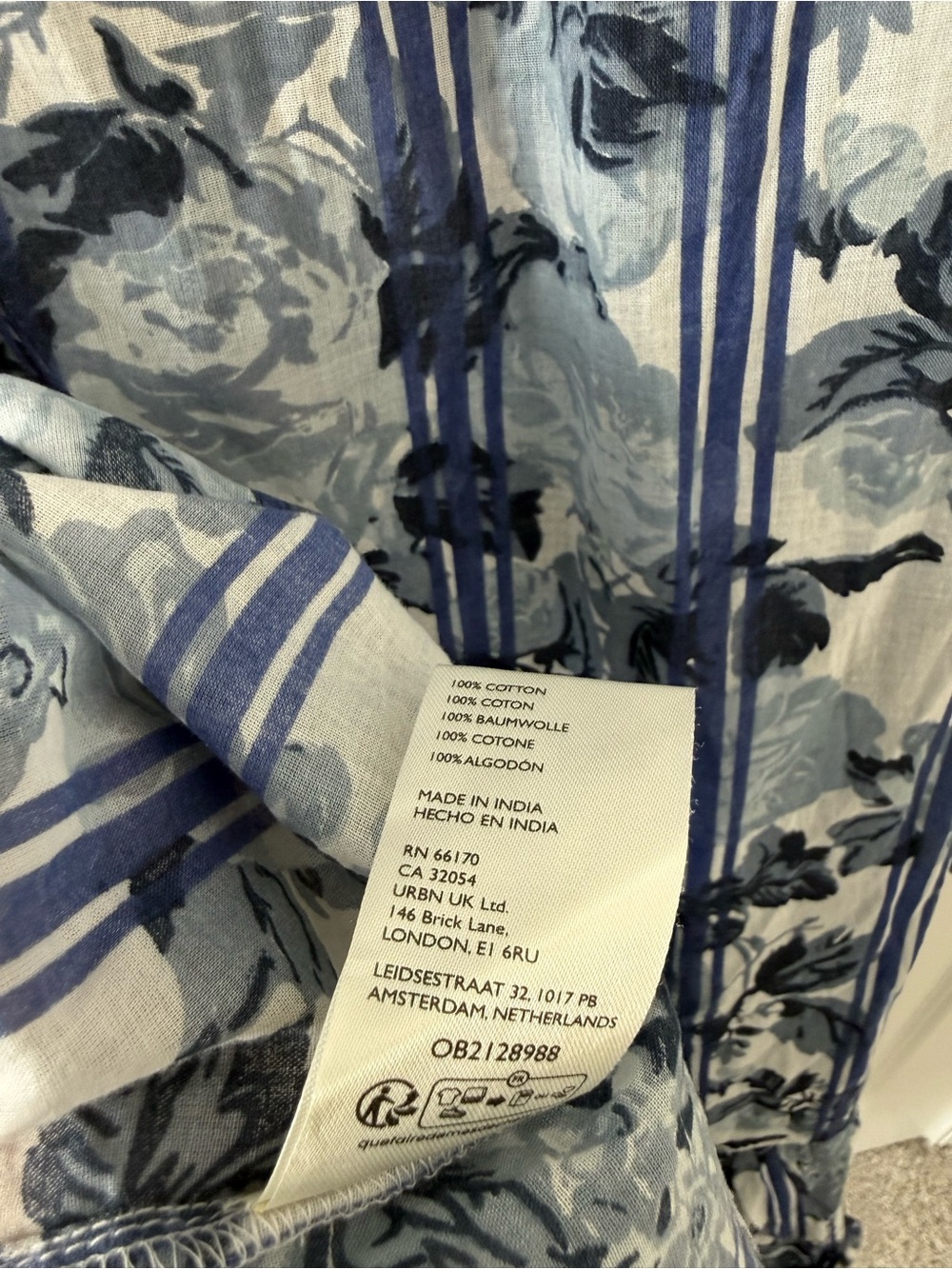 Free People NWT Blue Floral Midi Dress S - Picture 9 of 9